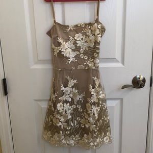 moira floral embroidered dress in navy